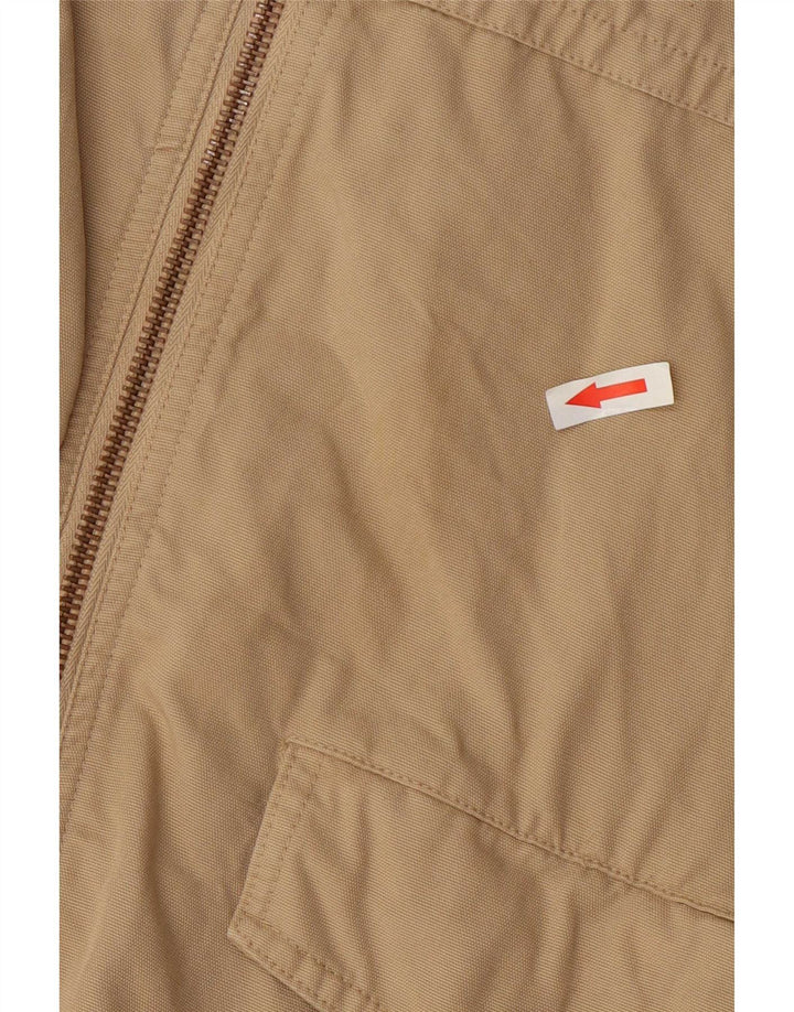 Zara Mens Bomber Jacket UK 42 XL Beige Cotton