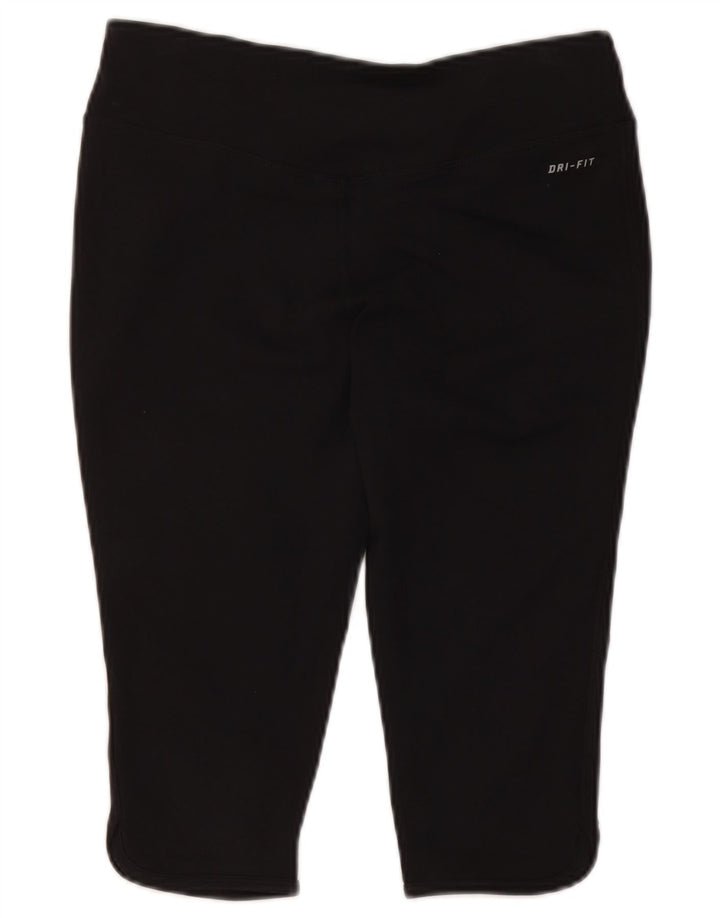 Nike Damen Dri Fit Capri Leggings UK 12/14 Medium Schwarz