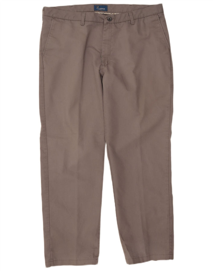 Lee Mens Straight Classic Fit Chino Trousers  W40 L32 Grey Polyester