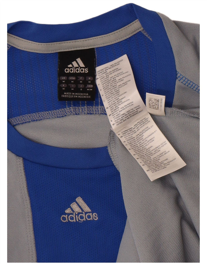 Adidas Herre Climacool T-Shirt Top Medium Grey Colourblock Polyester