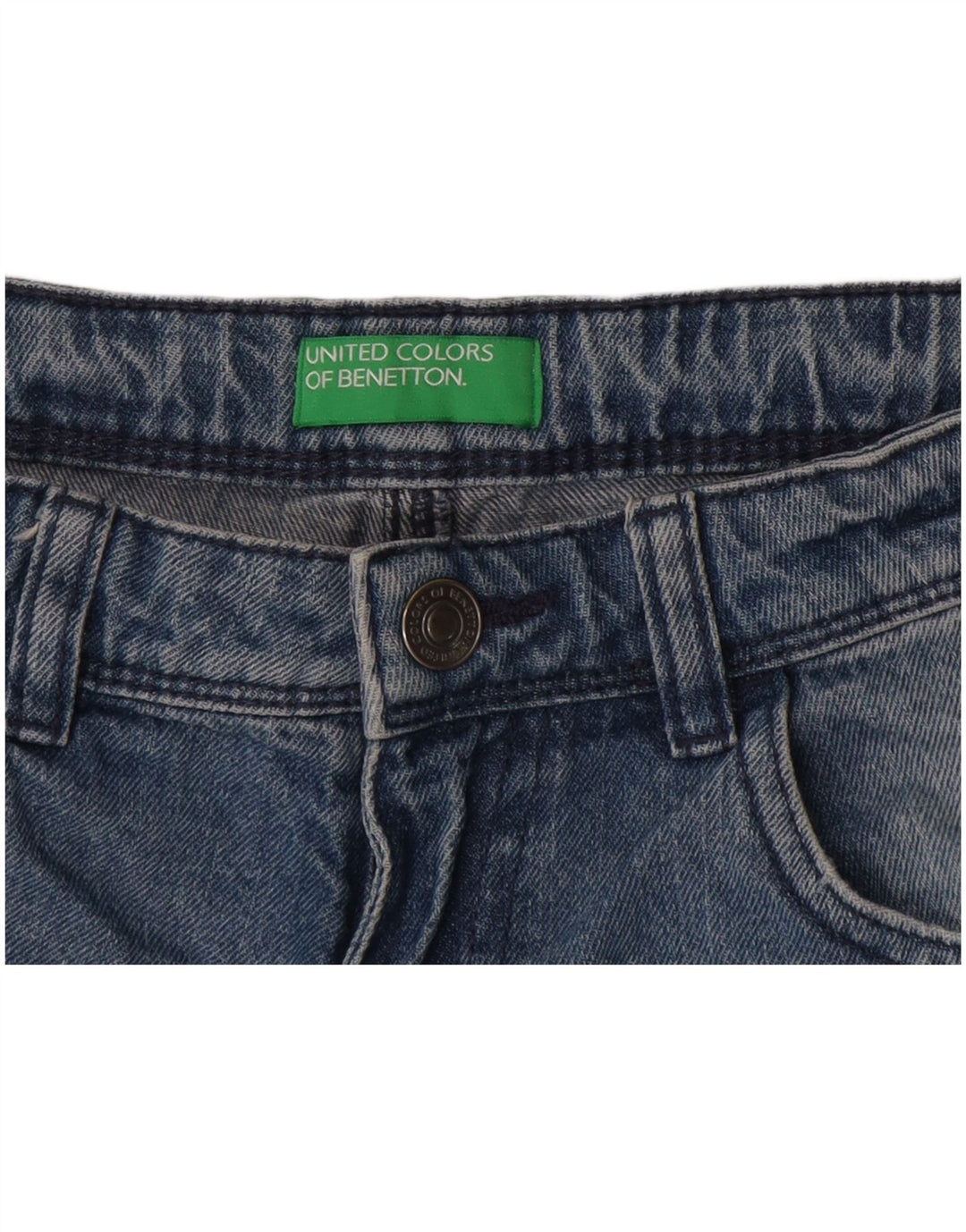 Benetton Womens Denim Shorts W26 Small Blue