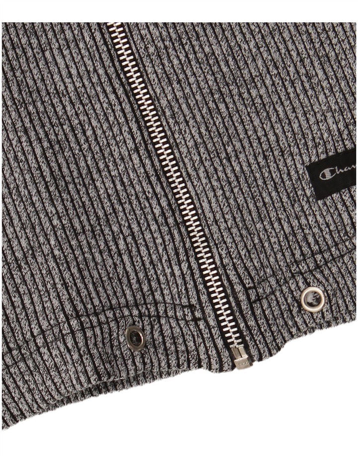 Champion Mens Zip Hoodie Sweater Medium Grey Cotton