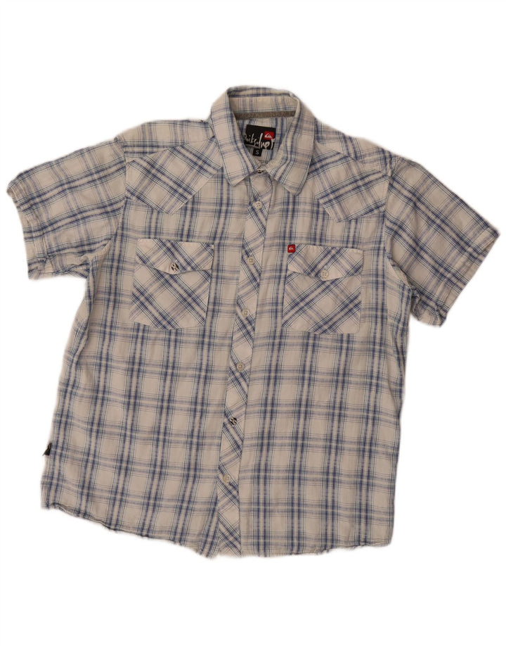 Camicia a maniche corte da uomo Quiksilver a quadri piccoli blu