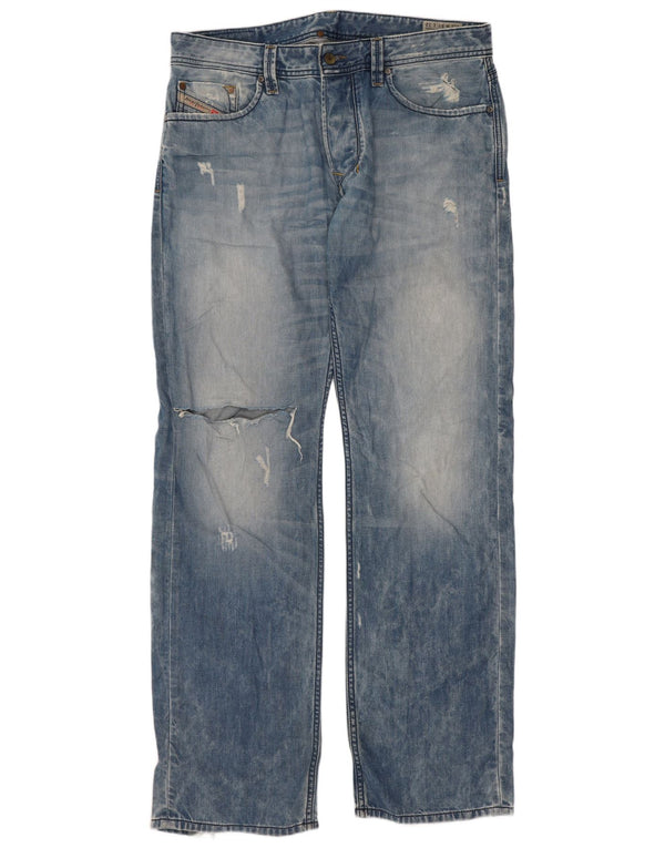 Jeans dritti regolari da uomo Diesel Larkee W33 L32 in cotone blu