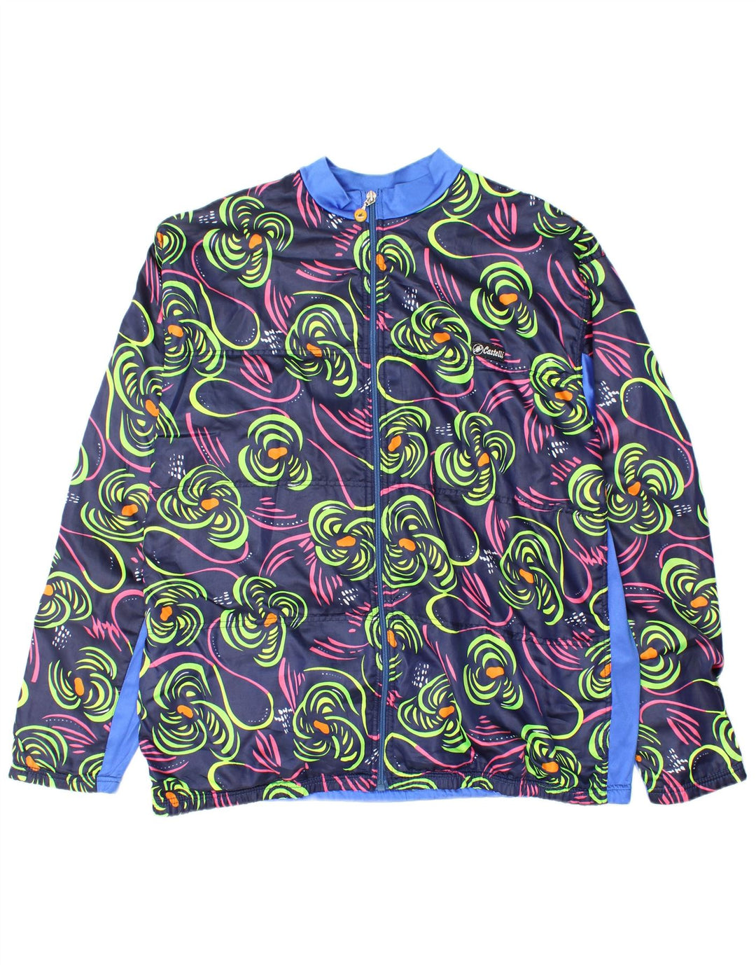 Giacca da ginnastica da uomo Castelli di grandi dimensioni in nylon floreale blu navy