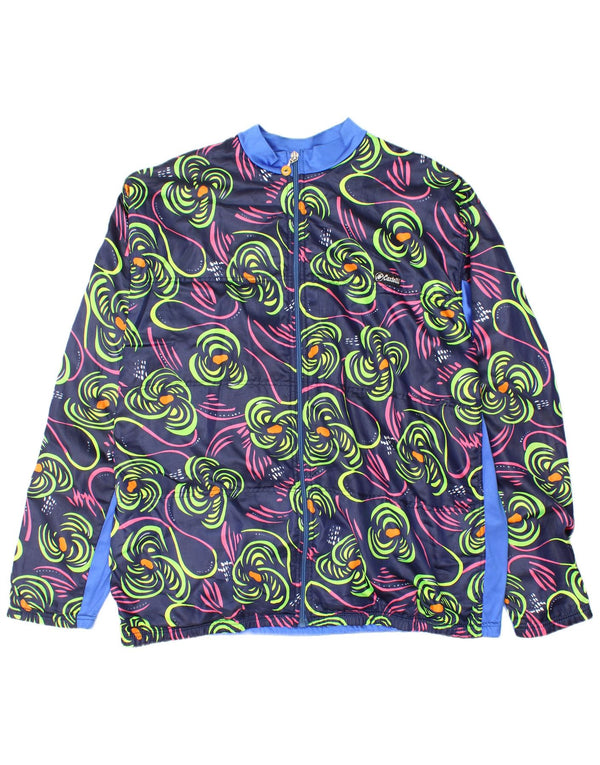 Castelli Mens Tracksuit Top Jacket Large Navy Blue Floral Nylon