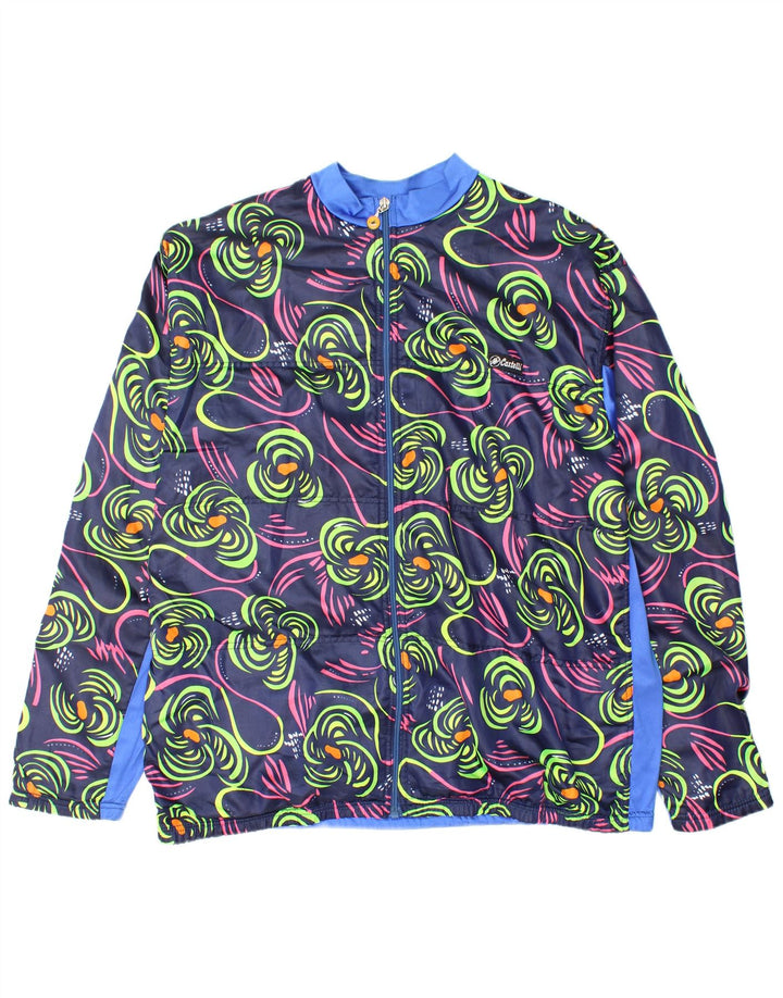 Giacca da ginnastica da uomo Castelli di grandi dimensioni in nylon floreale blu navy