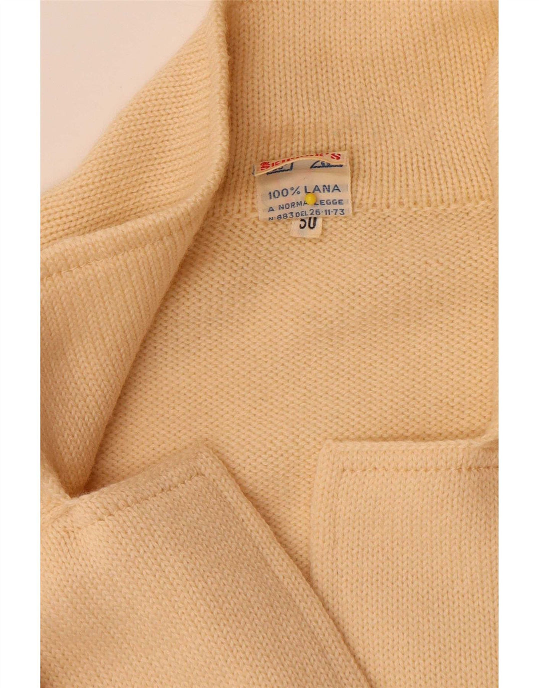 Skipper's Womens Cardigan Sweater IT 50 XL Yellow Wool