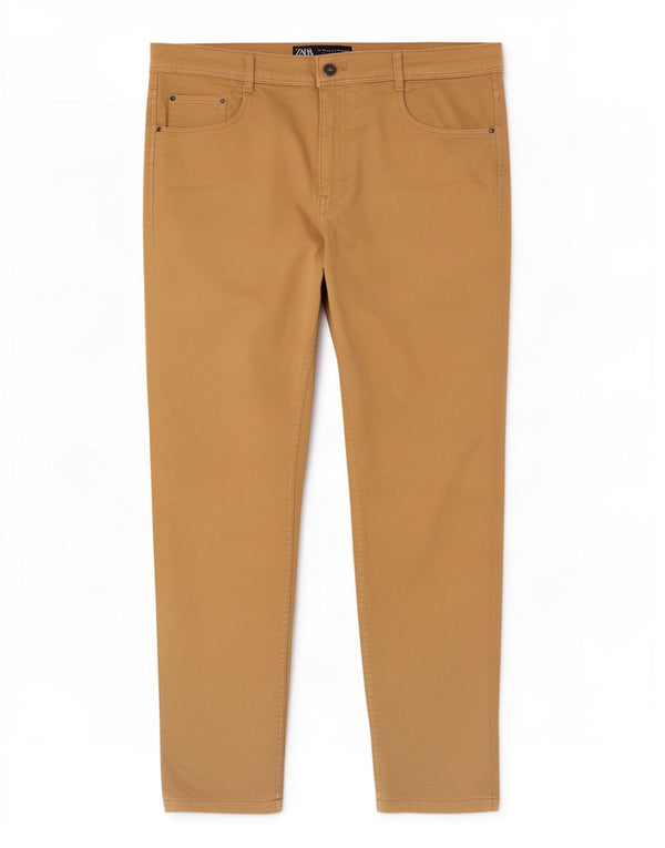 Zara Mens Slim Casual Trousers EU 44 Large W34 L30 Beige