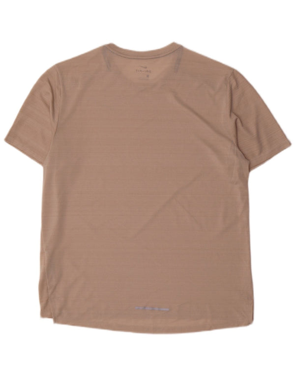 Nike Uomo Dri Fit T-shirt Top Large Rosa Gessato Poliestere