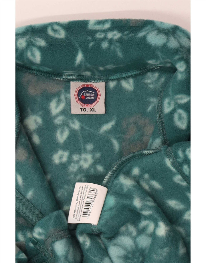 Canada Logan Womens Fleece Jacket UK 18 XL Green Floral Polyester