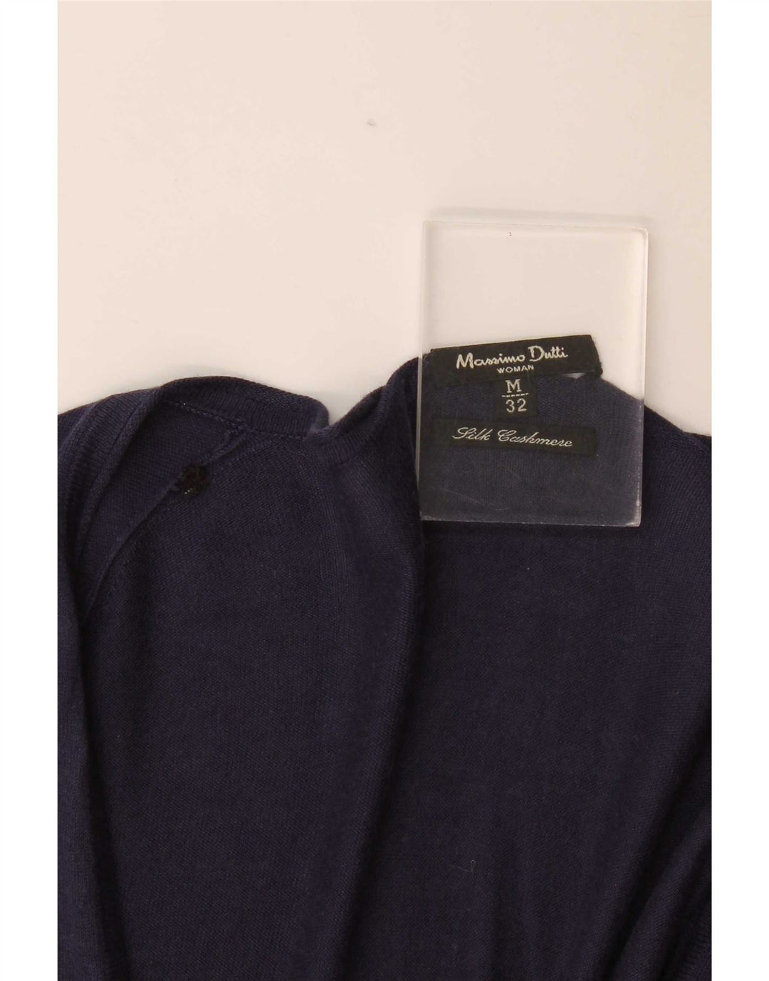 Massimo Dutti Womens Cardigan Sweater UK 12 Medium Navy Blue Silk
