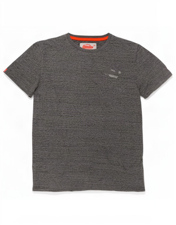 Superdry Mens T-Shirt Top Small Grey Flecked Cotton