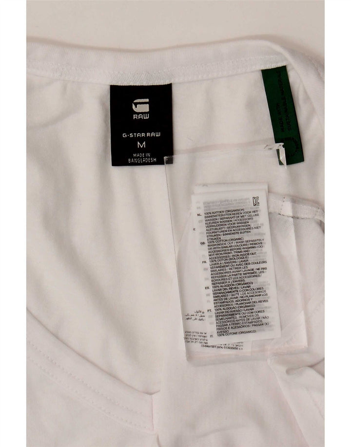 G-Star Womens T-Shirt Top UK 12 Medium White Cotton