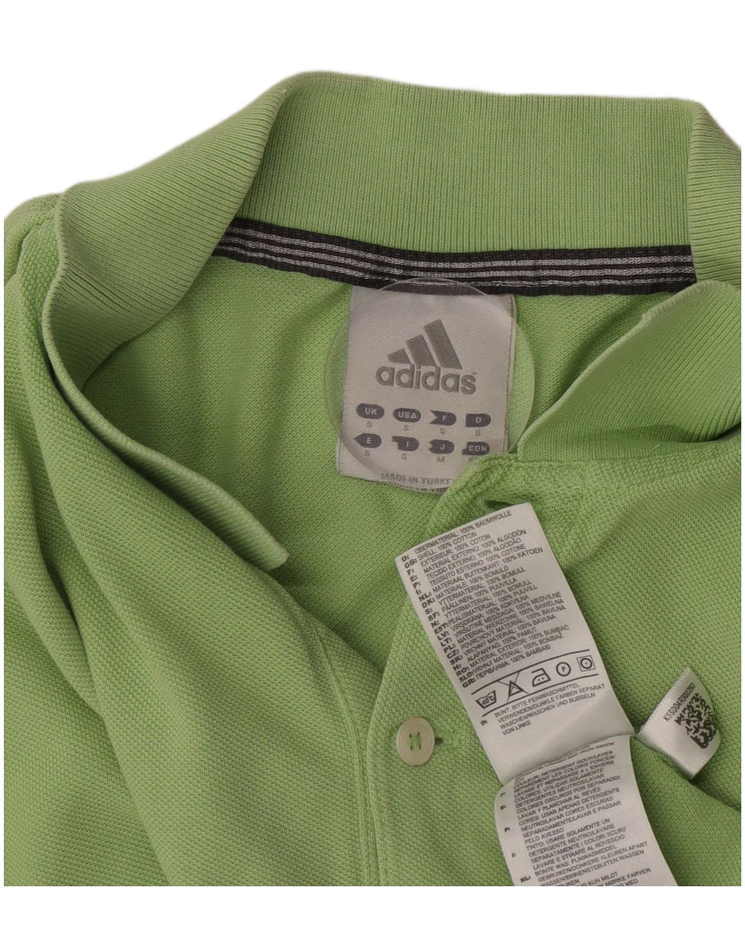 Adidas Mens Polo Shirt Small Green Cotton