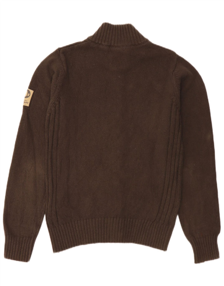 Murphy & Nye Mens Sailmakers Cardigan Sweater Small Brown Cotton