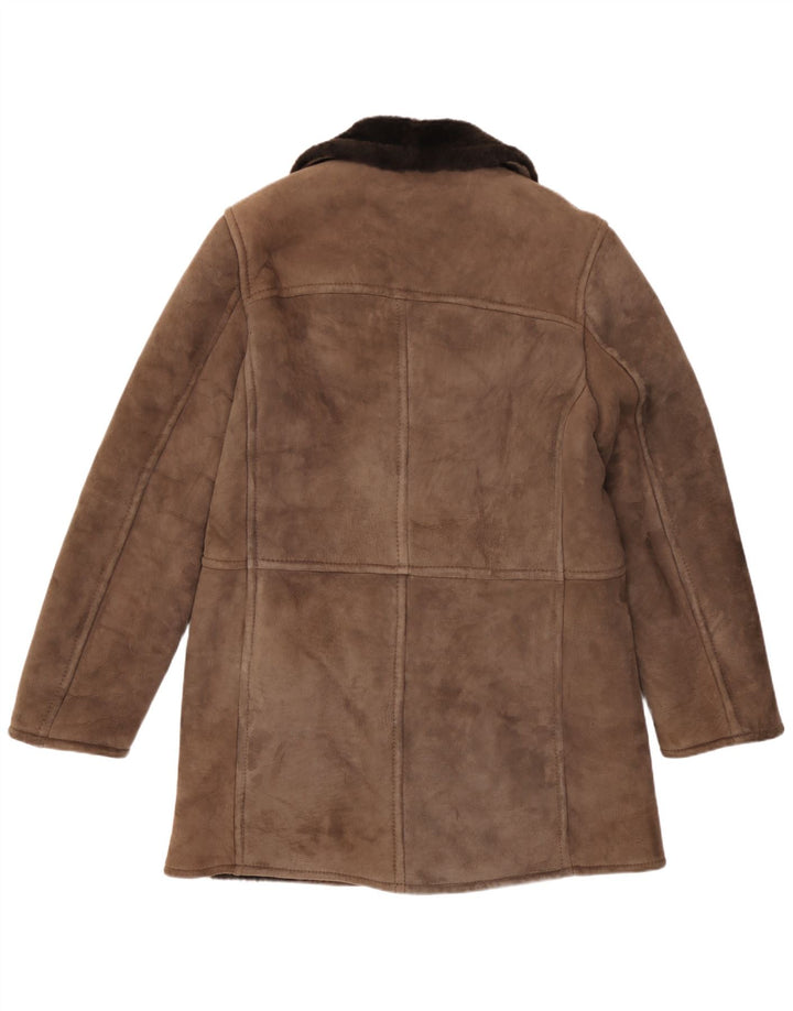 Cappotto doppiopetto in shearling da uomo Scout UK 38 Shearling marrone medio
