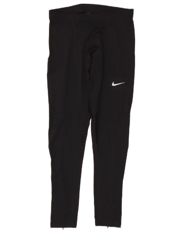 Nike Womens Dri Fit Leggings UK 12 Medium Black Polyester