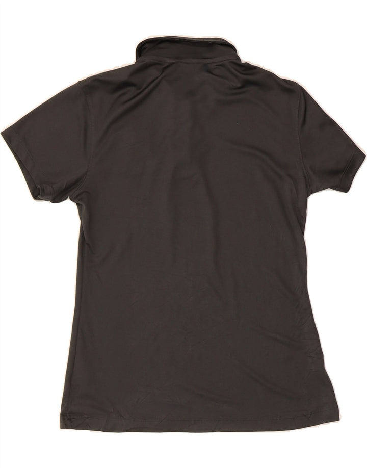 NIKE Womens Dri Fit Graphic Polo Shirt UK 10 Small Black Polyester Vintage Nike and Second-Hand Nike from Messina Hembry 