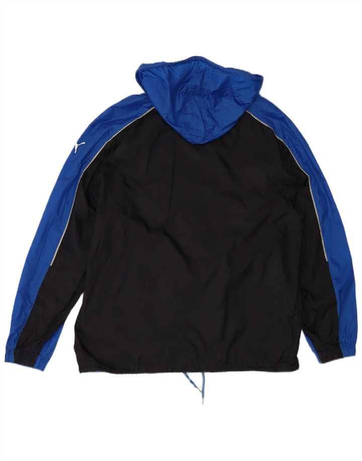 Giacca antipioggia con cappuccio da uomo PUMA UK 38 Blu medio color block