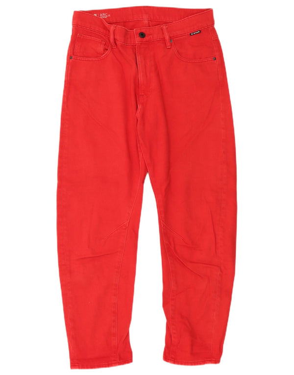 G-Star Mens 3D Arc Cropped Jeans W25 L25 Red Cotton