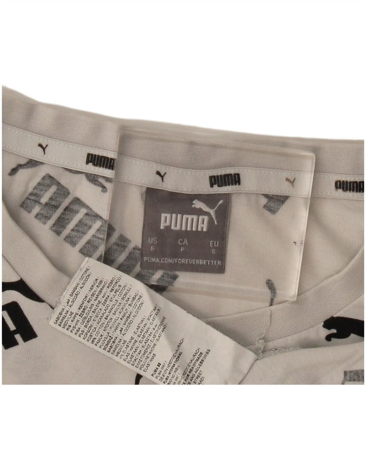 Puma Herre Grafisk T-Shirt Top Lille Hvid Bomuld