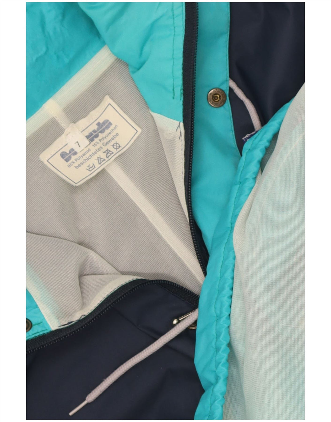 Vintage Mens Hooded Rain Jacket UK 40 Large Multicoloured Colourblock