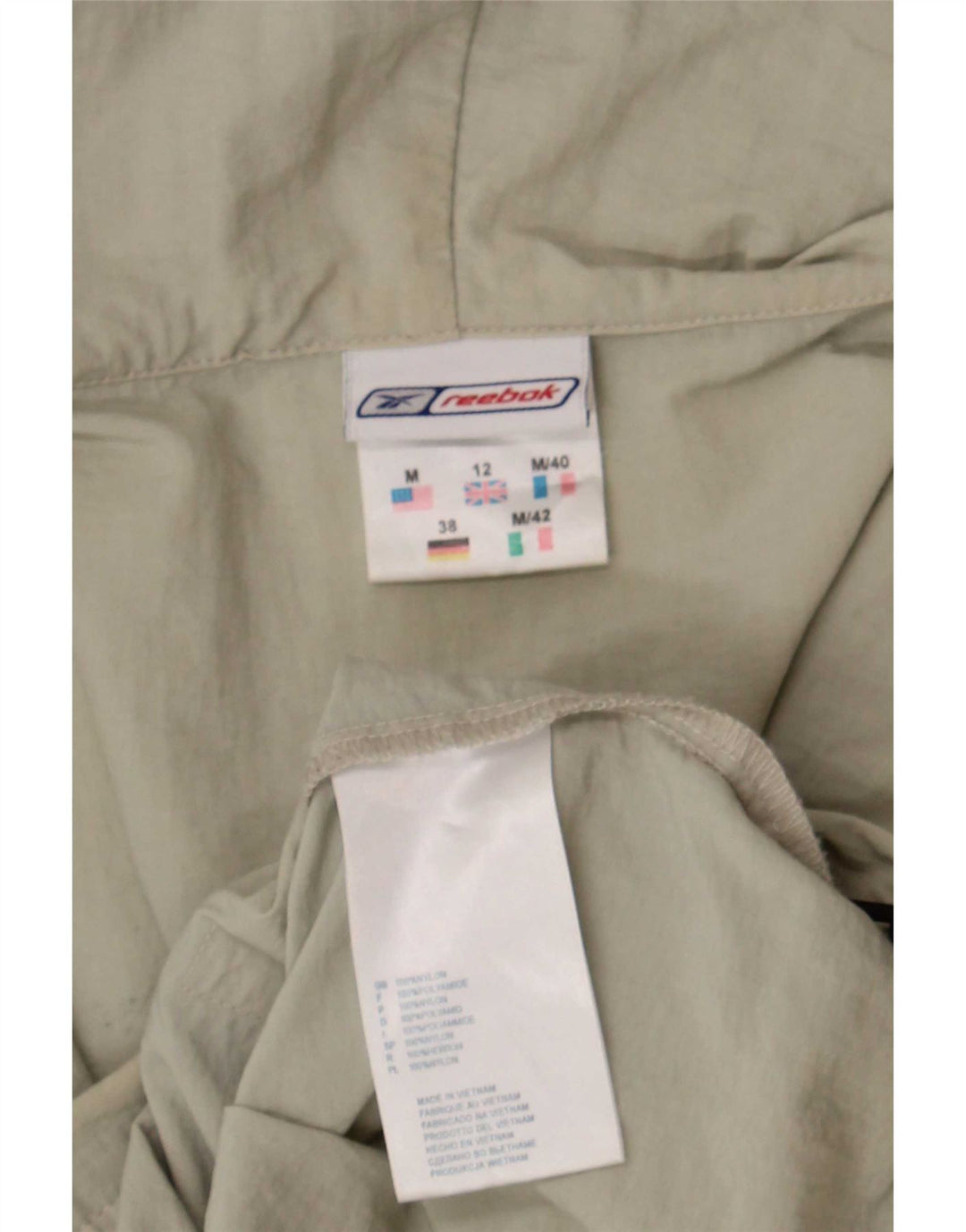 Reebok Regnjakke med hætte til kvinder UK 12 Medium Beige Nylon