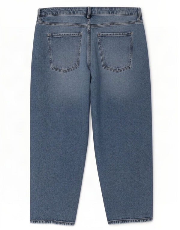 Marks & Spencer Jeans Carrot Capri da donna UK 18 XL W38 L24 Cotone blu