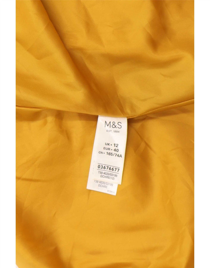 Marks & Spencer Falda midi para mujer UK 12 Medium W30 Poliéster amarillo