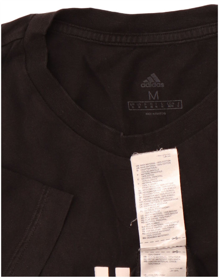 ADIDAS Mens Graphic T-Shirt Top Medium Black Cotton