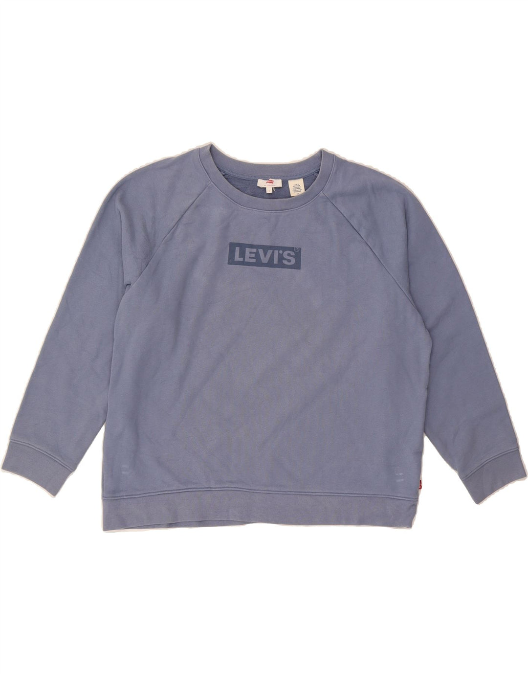 LEVI'S Womens Graphic Sweatshirt Jumper UK 16 Large Blue Cotton Vintage Levi's and Second-Hand Levi's from Messina Hembry 