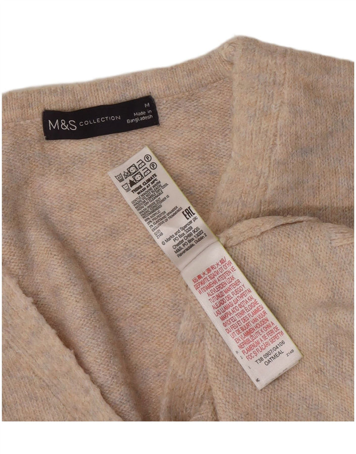 Marks & Spencer Womens V-Neck Jumper Sweater UK 14 Medium Grey Flecked