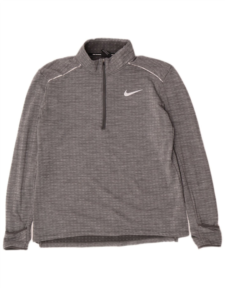 Ανδρική φόρμα αθλητικής φόρμας Nike με φερμουάρ με λαιμόκοψη, μεγάλο γκρι πολυεστέρα