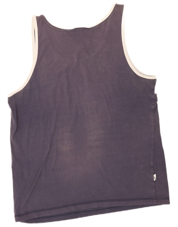Reebok Mens Vest Top XL Navy Blue Colourblock Cotton