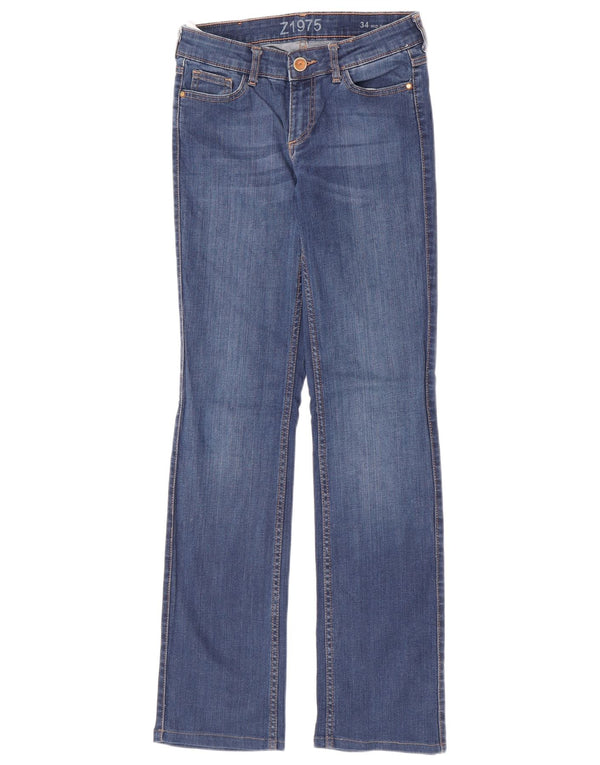 Zara Womens Z1975 Mid Rise Bootcut Jeans EU 34 2XS W24 L31 Blue