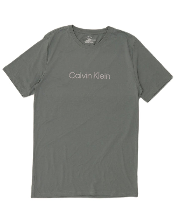 T-shirt grafica da uomo Calvin Klein Top piccola in cotone grigio