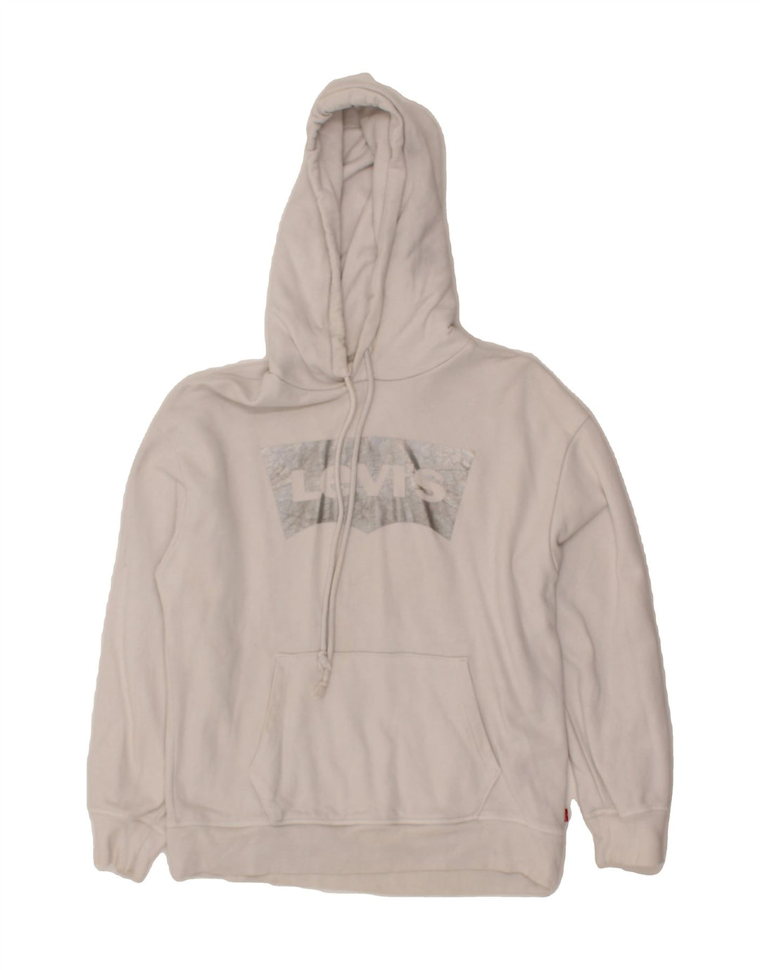 LEVI'S Mens Graphic Hoodie Jumper Small White Cotton Vintage Levi's and Second-Hand Levi's from Messina Hembry 