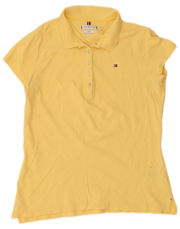 Polo da donna slim fit Tommy Hilfiger UK 18 XL cotone giallo