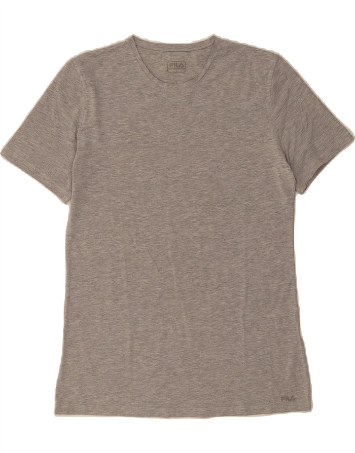 FILA Womens T-Shirt Top UK 14 Large Grey Flecked Vintage Fila and Second-Hand Fila from Messina Hembry 