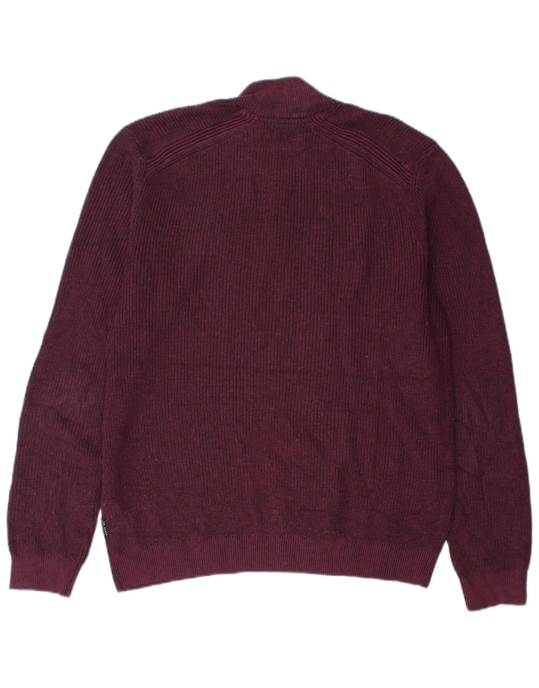 Pulover pentru bărbați Ted Baker, cu fermoar, cu gât, mărimea 4, mare, din poliester burgundă