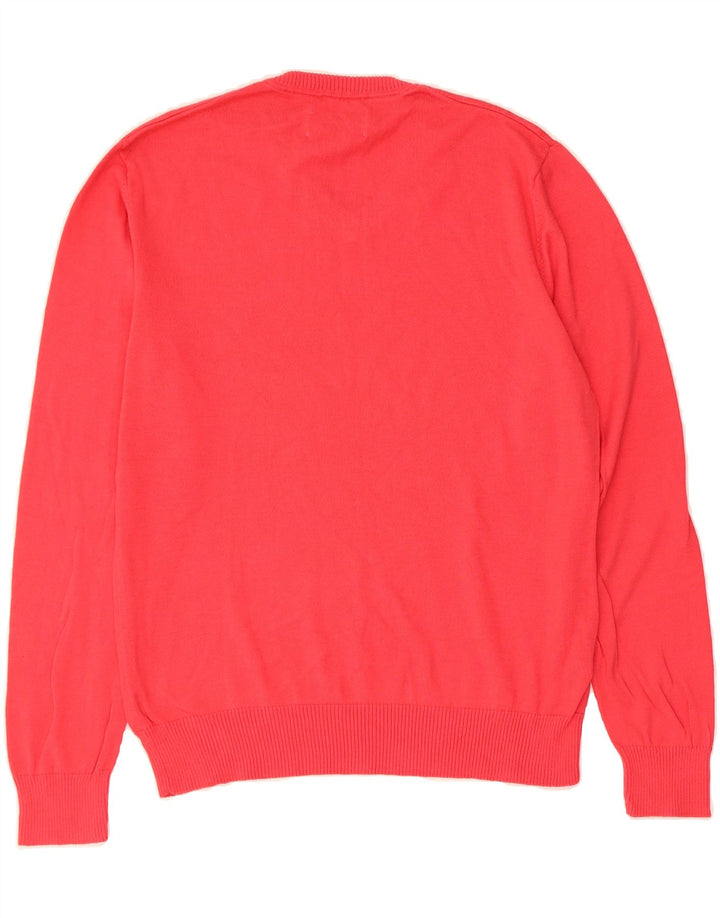 PENGUIN Mens V-Neck Jumper Sweater Large Red Cotton Vintage Penguin and Second-Hand Penguin from Messina Hembry 