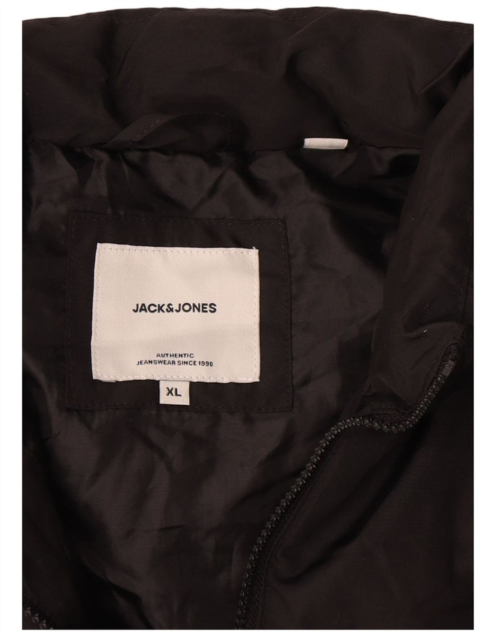 Jack & Jones Mens Padded Gilet UK 42 XL Black Polyester