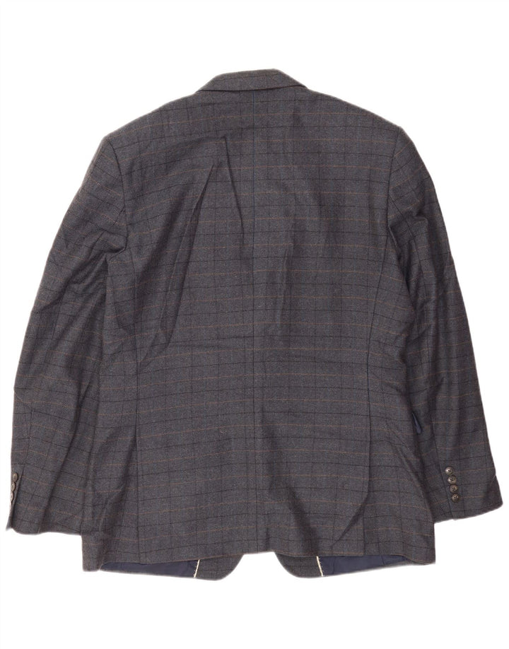 Giacca blazer a 2 bottoni da uomo Marks & Spencer UK 42 XL lana a quadri blu