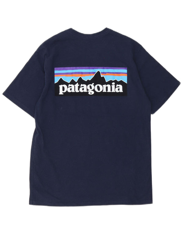 Patagonia Mens Regular Fit grafikus póló felső kis sötétkék poliészter