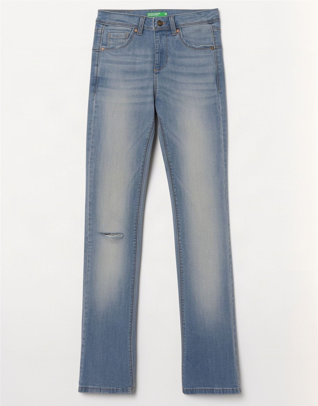Benetton Womens Distressed Slim Bootcut Jeans W26 L31 Blå