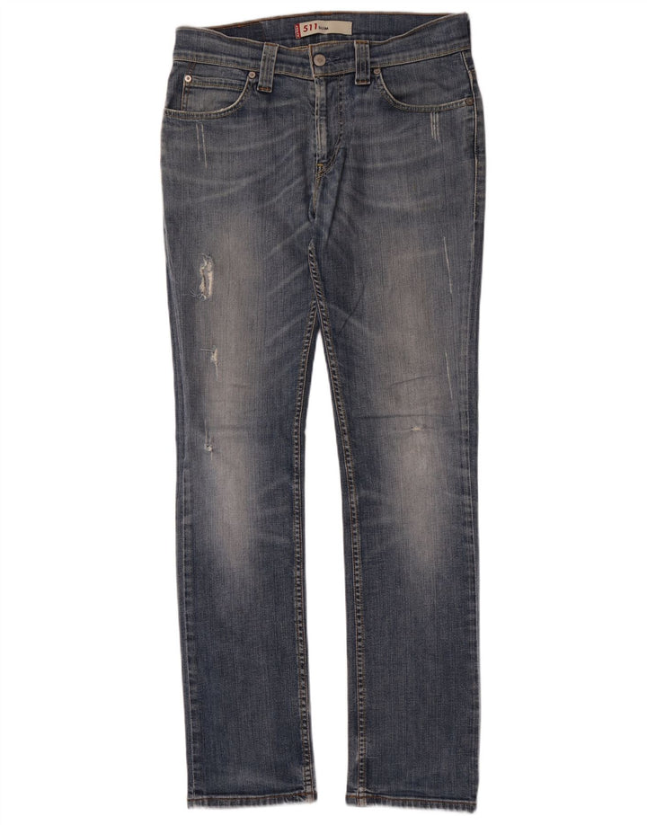 Levi's Mens 511 Distressed Slim Jeans W33 L34 Blue