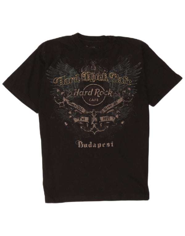Tricou grafic Budapesta pentru bărbați Hard Rock Cafe Top, bumbac mediu negru