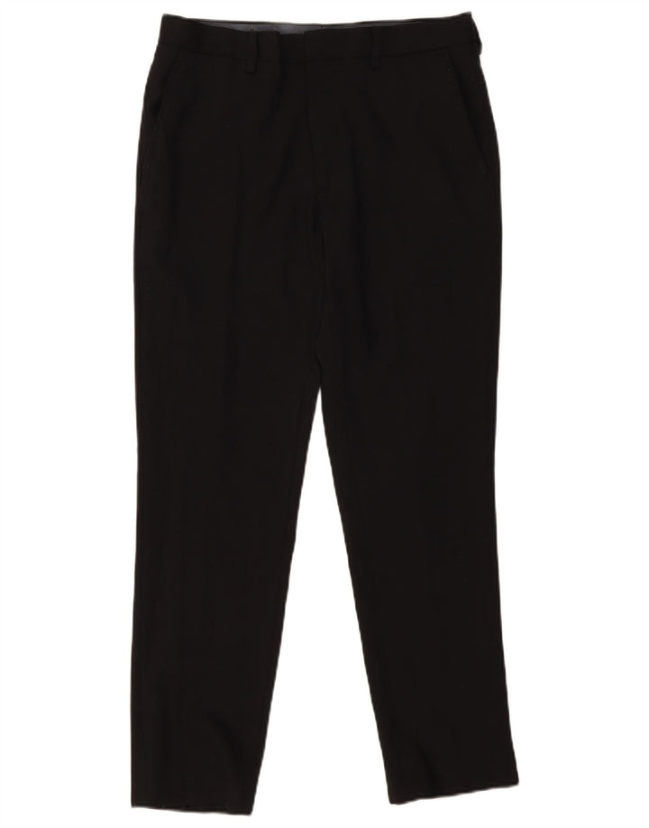 Marks & Spencer Mens Slim Fit Suit Trousers W32 L29 Black Wool