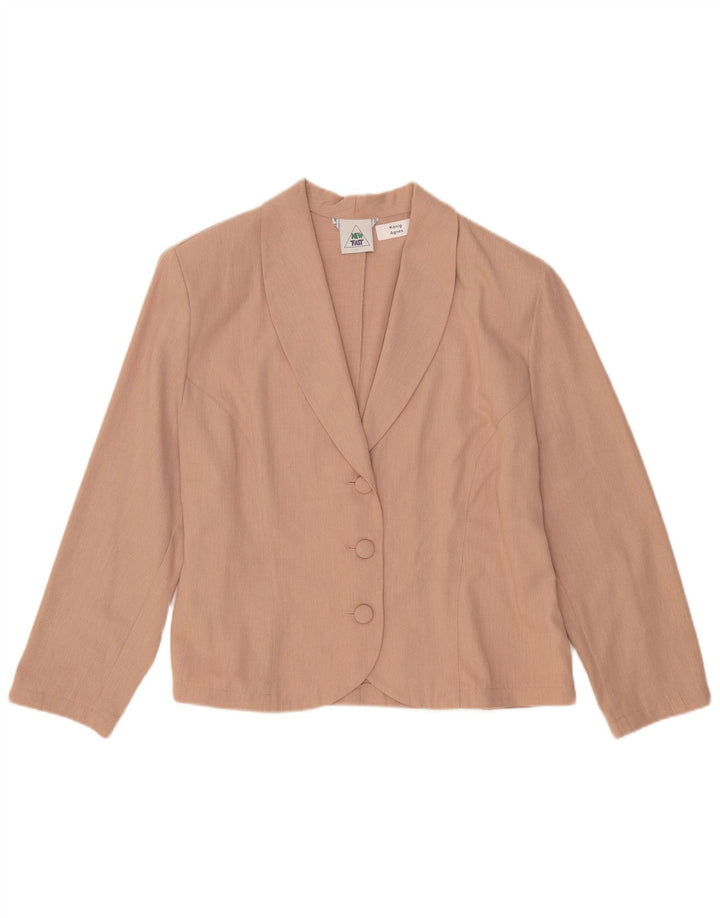 NYHURTIGT Dame 3/4 ærmer 3 knap blazerjakke EU 44 XL Beige Polyester